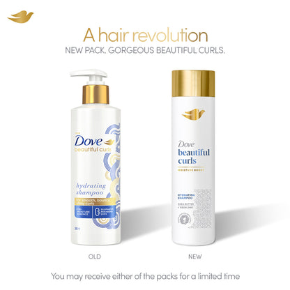 Dove Beautiful Curls Sulphate Free Hydrating Shampoo, With Tri-Moisture Essence For, Bouncy Curls