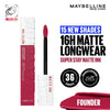 Maybelline New York Super Stay Matte Ink Liquid Lipstick, Lasts Up to 16 Hours - 15 Lover - 115 Founder