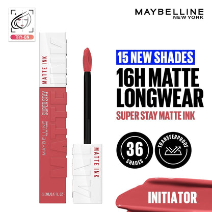 Maybelline New York Super Stay Matte Ink Liquid Lipstick, Lasts Up to 16 Hours - 15 Lover - 170 Initiator