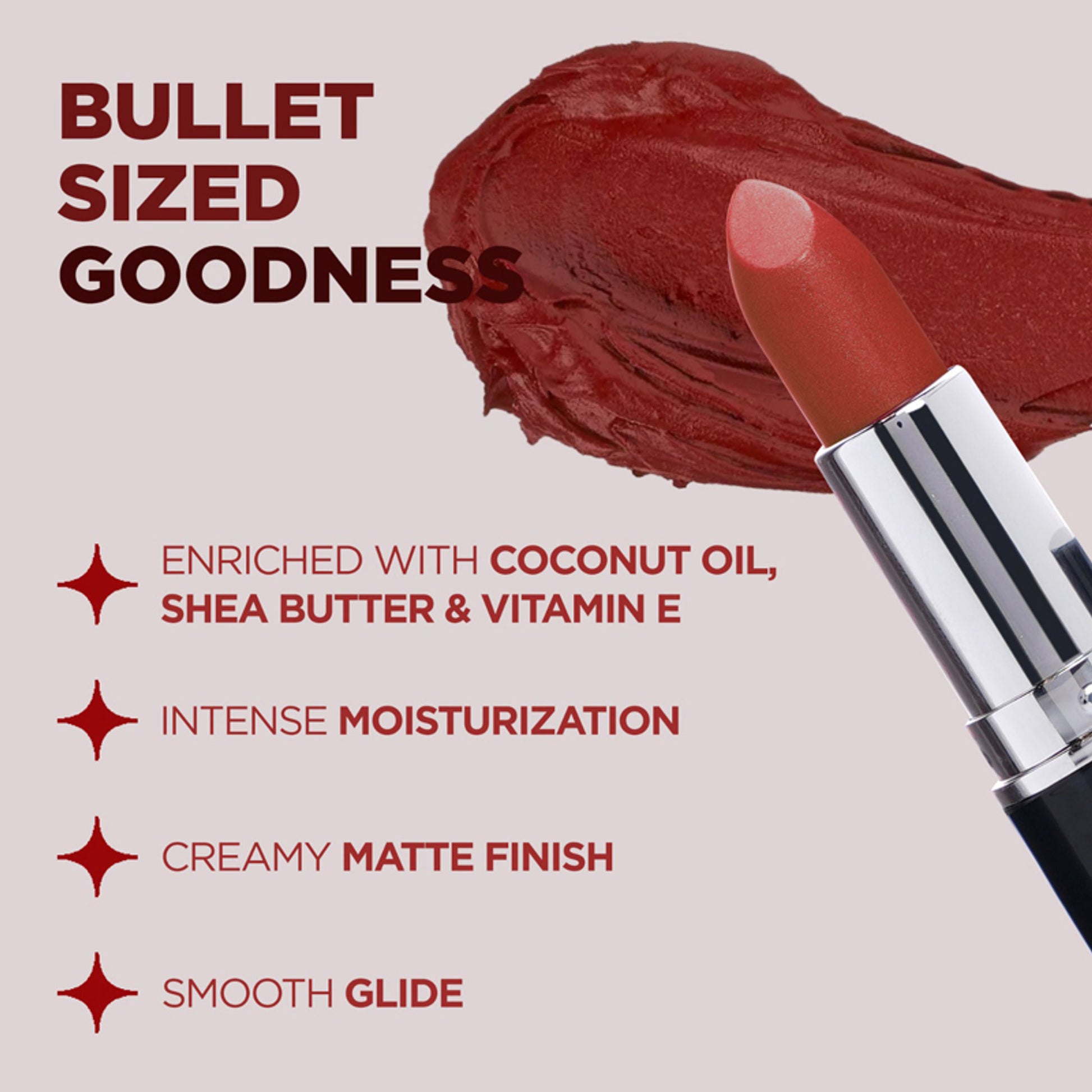 Bella Vita Organic Comfort Matte Bullet Lipstick - Wine Stain - Scarlet Red