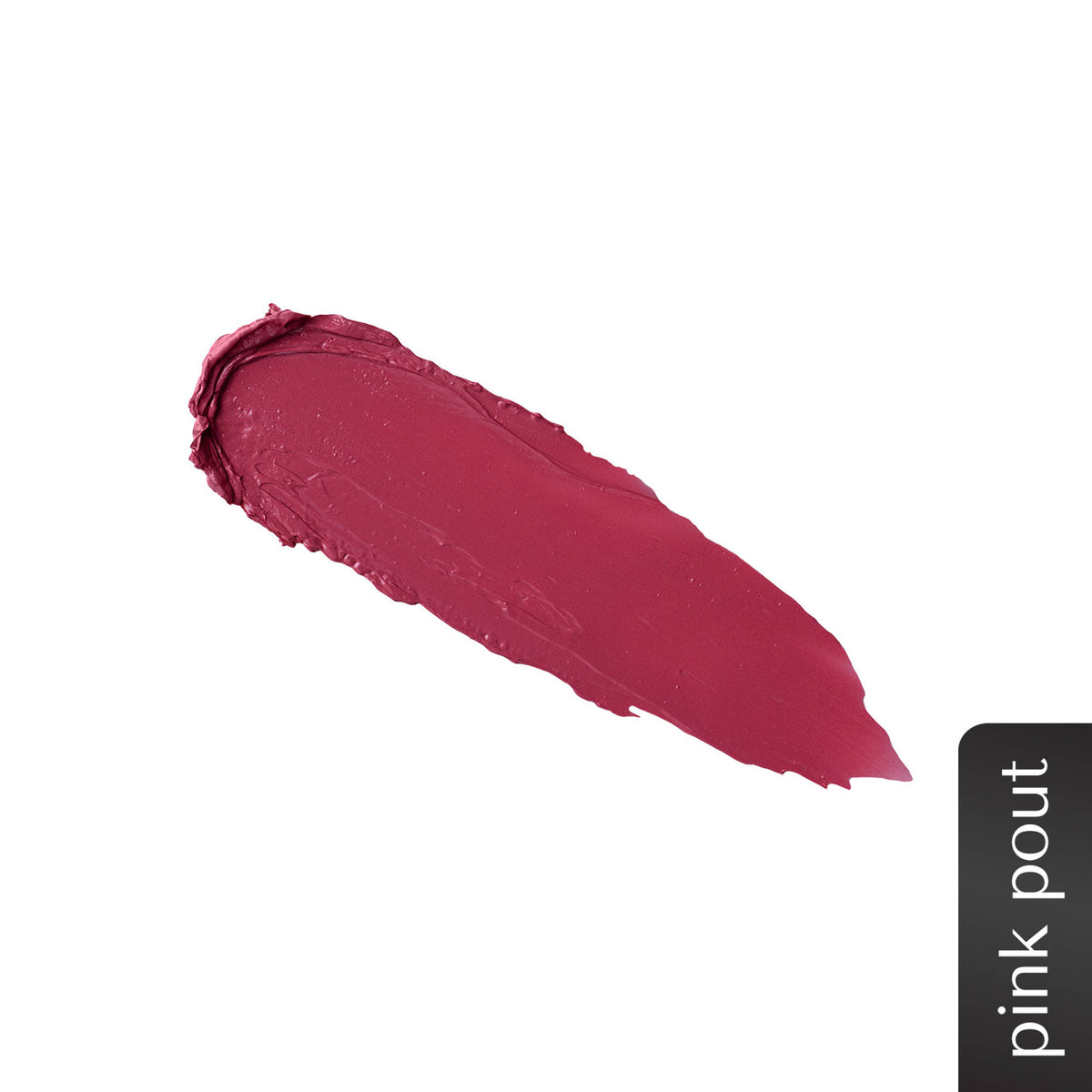 Bella Vita Organic Comfort Matte Bullet Lipstick in Pink Pout, showing the sleek lipstick tube and vibrant pink shade.