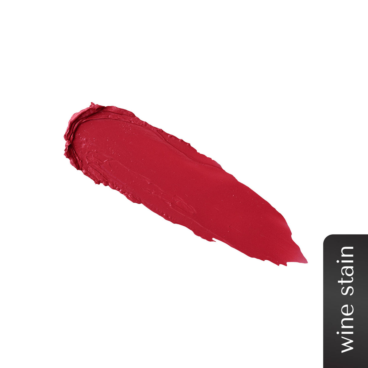 Bella Vita Organic Comfort Matte Bullet Lipstick in Wine Stain shade, showing the deep burgundy lipstick tube and open bullet.