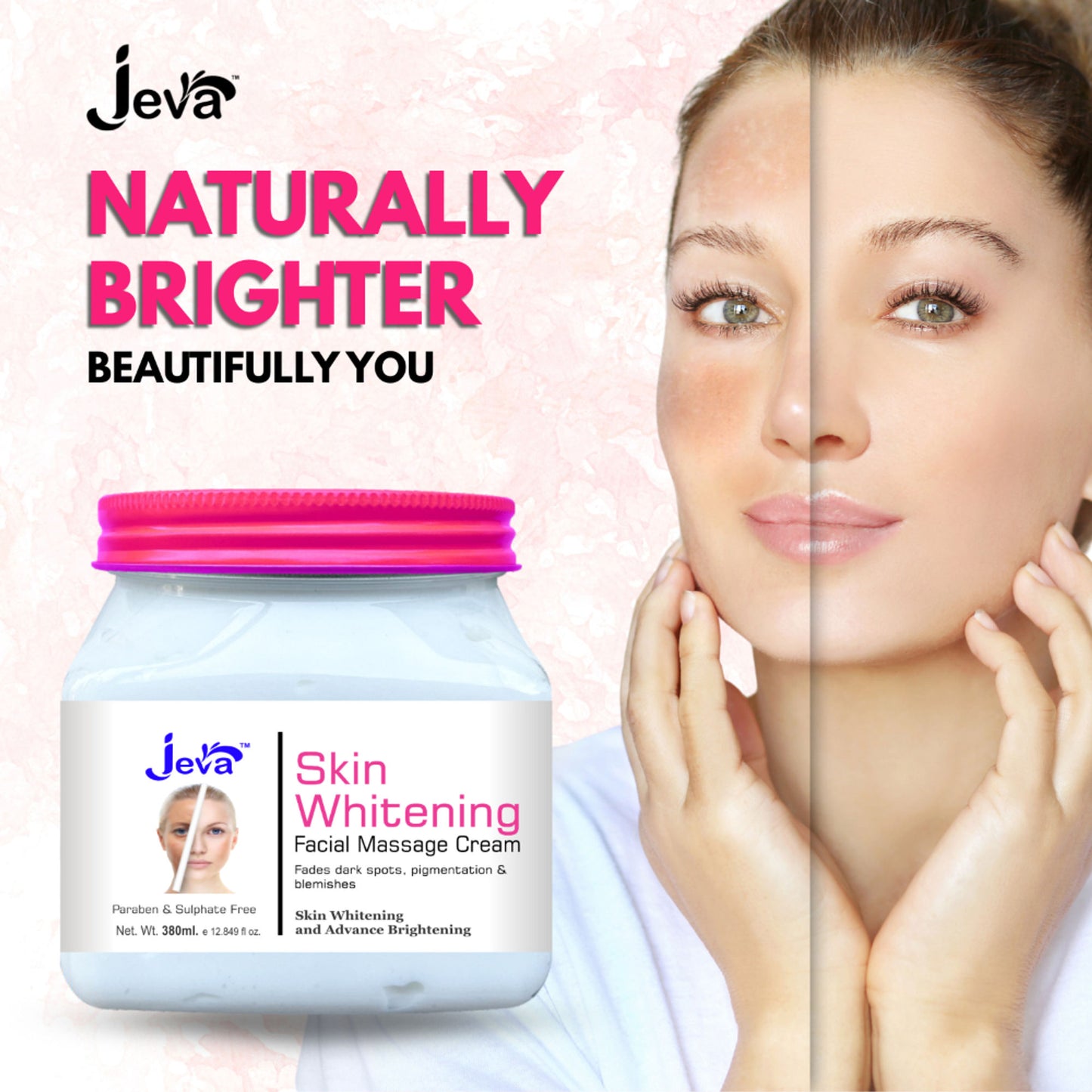 Jeva Whitening & Brightening Instant Glow Cream for Normal to Dry Skin, Hydrating Soft Glow