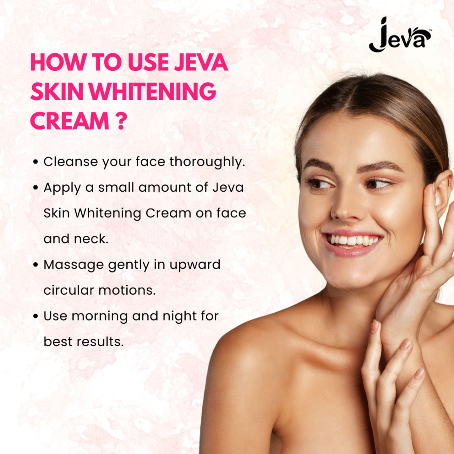 Jeva Whitening & Brightening Instant Glow Cream for Normal to Dry Skin, Hydrating Soft Glow