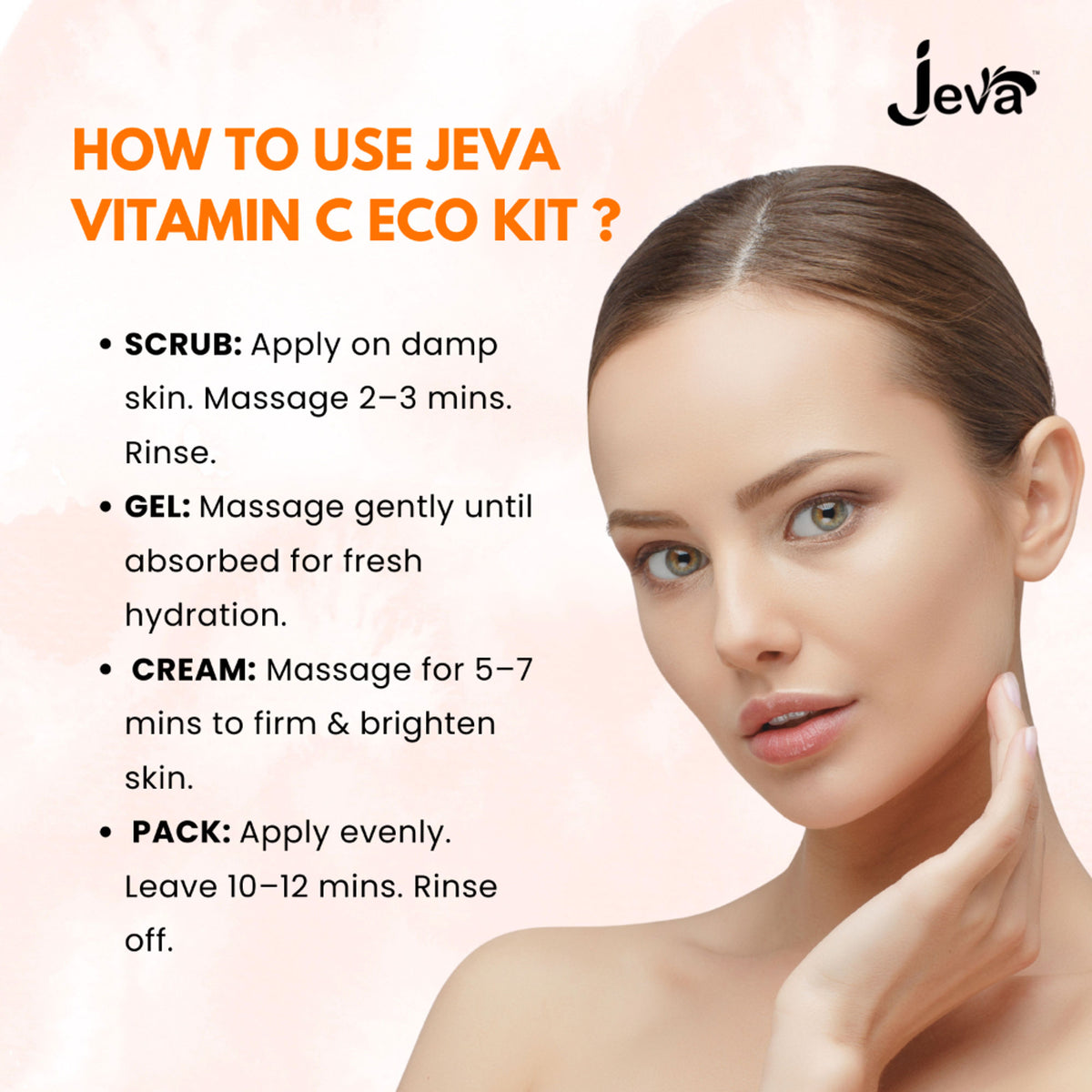 Jeva Vitamin C Glow Reviving Eco Facial Kit for all skin types, featuring skincare products in eco-friendly packaging.
