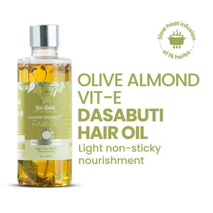 Nat Habit Olive Almond Vitamin E Light Hair Oil With Amla, Bhringraj, Methi, Vetiver & Sesame