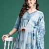 Indyancart IE Floral Printed Empire Pure Cotton Kurta with Trousers & Dupatta