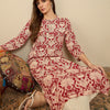 Indyancart IE Floral Printed Round Neck Straight Kurta