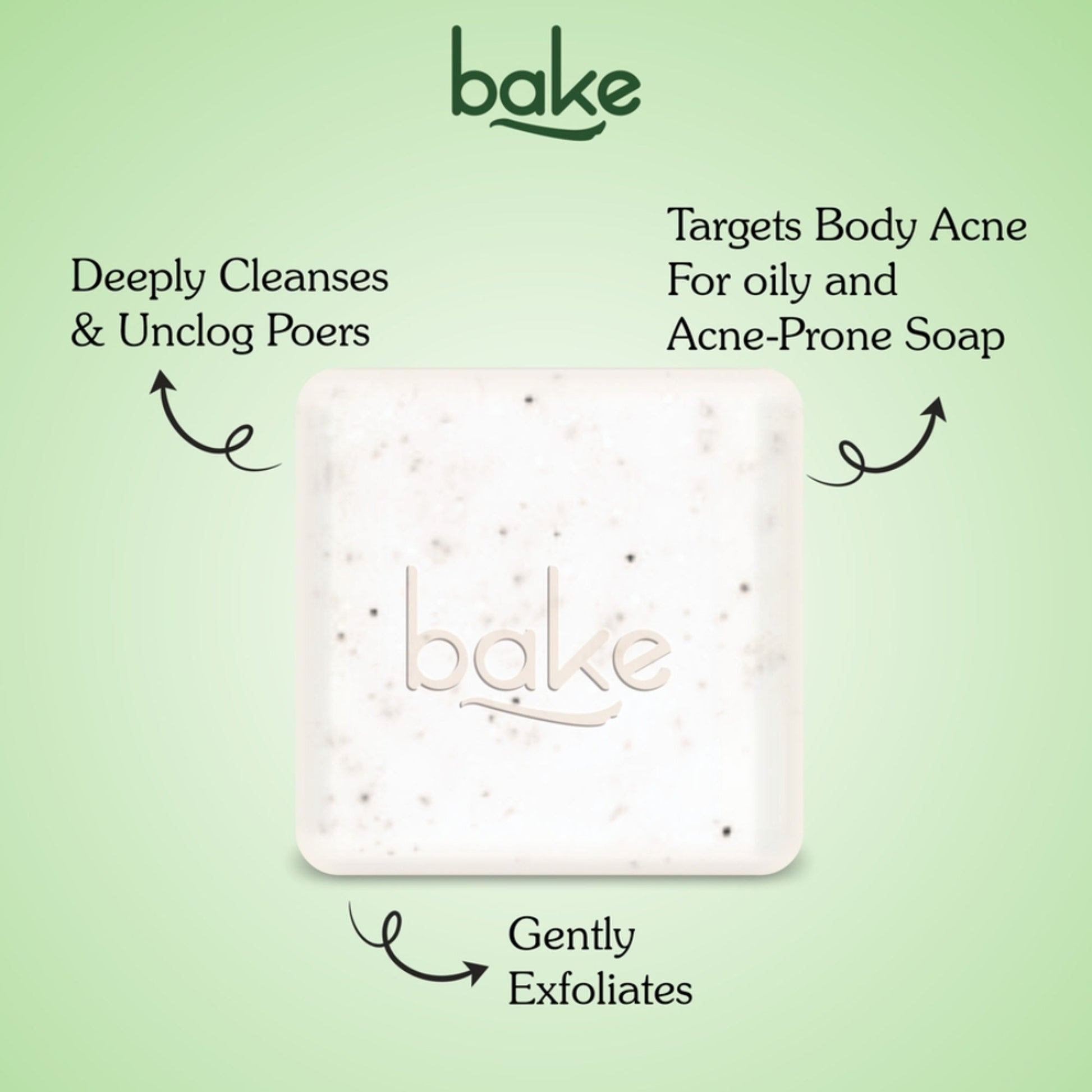 BAKE 2% Salicylic Acid + Benzoyl Peroxide Scrub Treatment Soap (Pack of 2) for Body & Back Acne