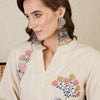 Dhiyona IE Embroidered Cotton Mandarin Collar Neck Top With Palazzos Co-Ords
