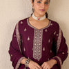 Dhiyona IE Floral Embroidered Sweetheart Neck Kurta With Sharara & Dupatta