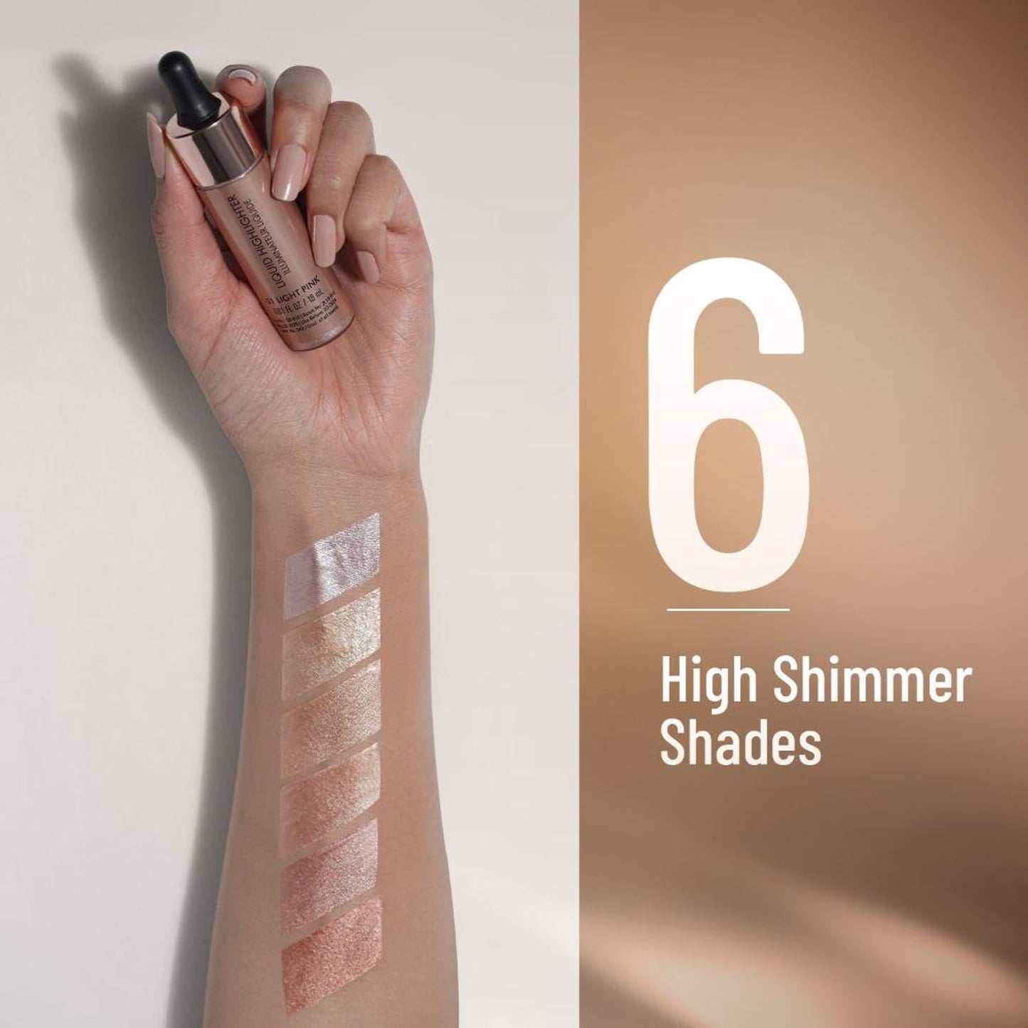 Swiss Beauty Drop and Glow Liquid Highlighter , Shimmer Shine , Dewy Finish - 01 Light Pink