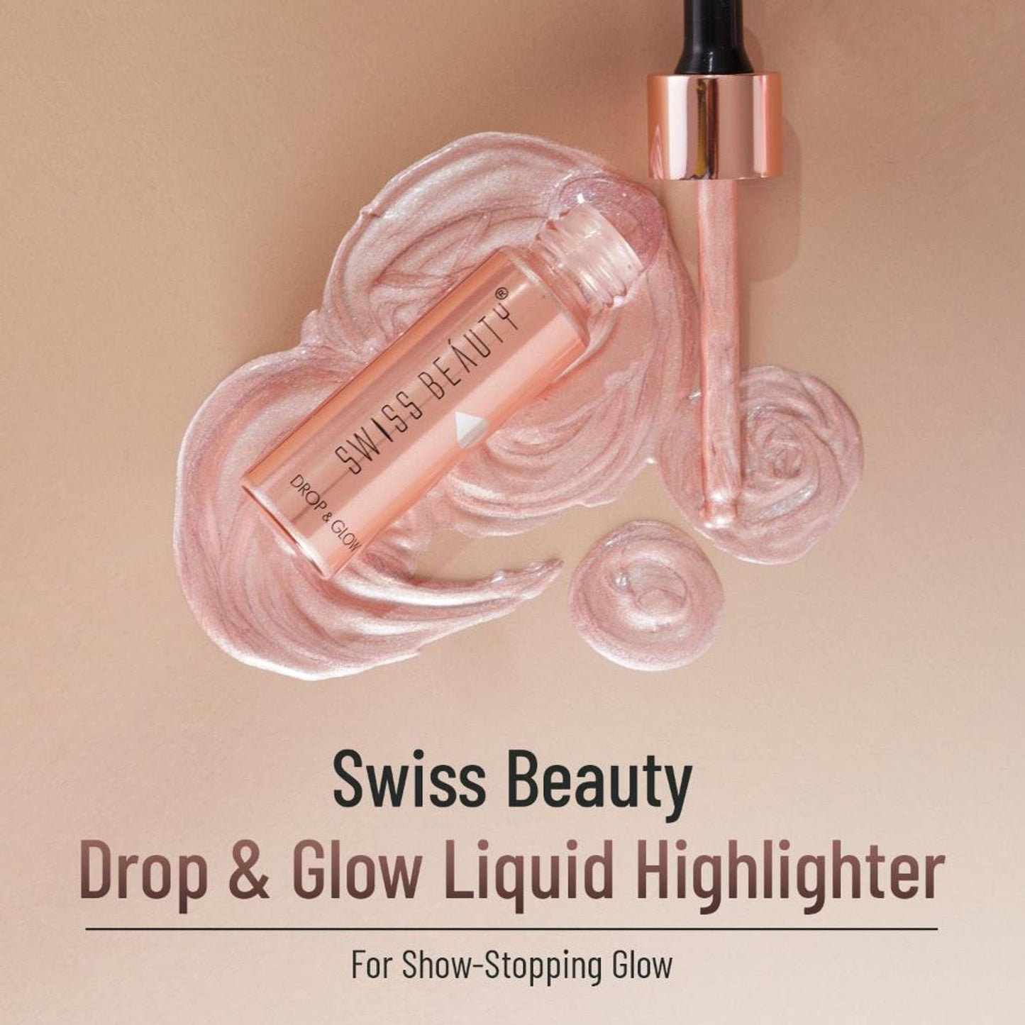 Swiss Beauty Drop and Glow Liquid Highlighter , Shimmer Shine , Dewy Finish - 03 Metal