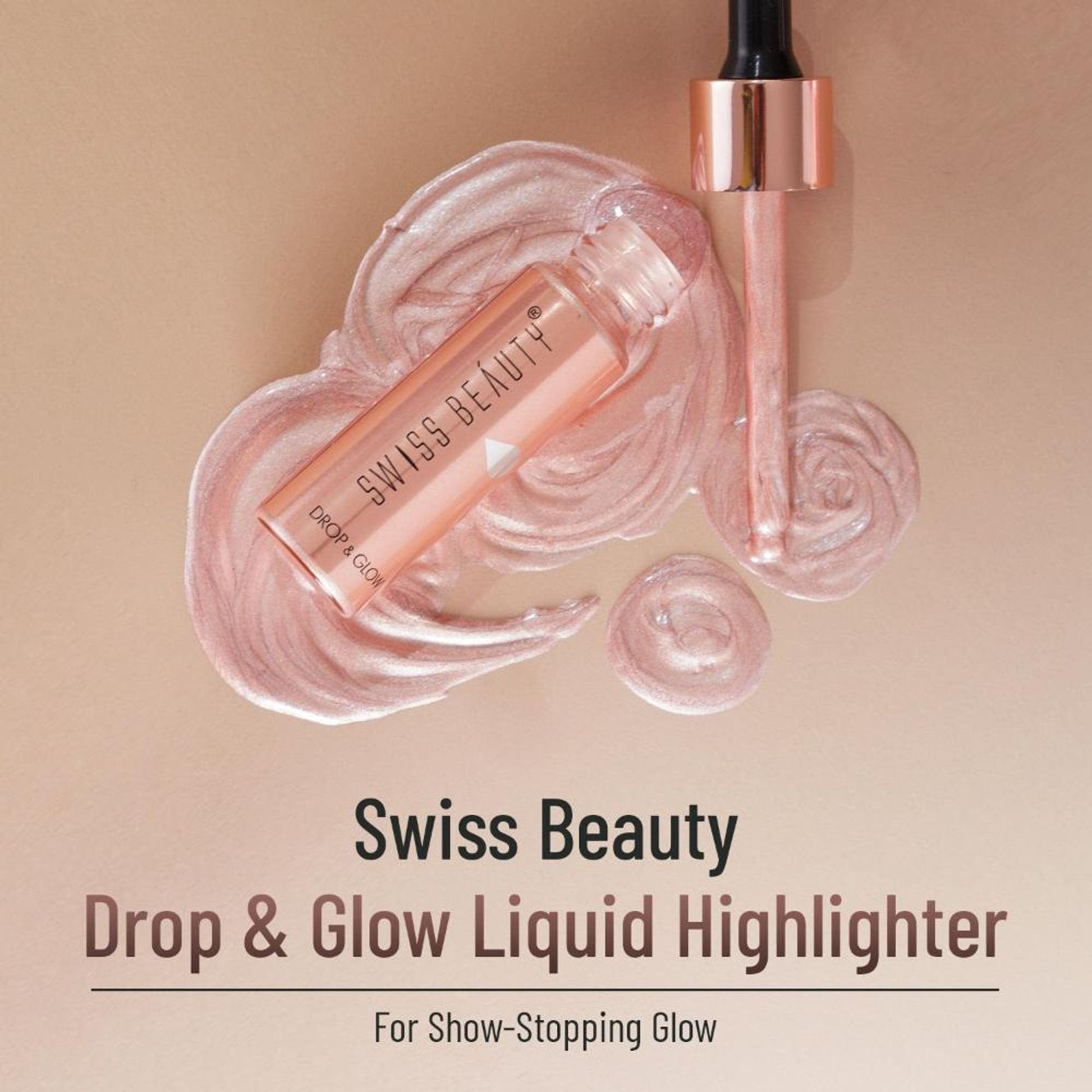 Swiss Beauty Drop and Glow Liquid Highlighter , Shimmer Shine , Dewy Finish - 04 Light Brown