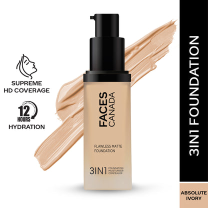 Faces Canada Flawless Matte Foundation - Absolute Ivory