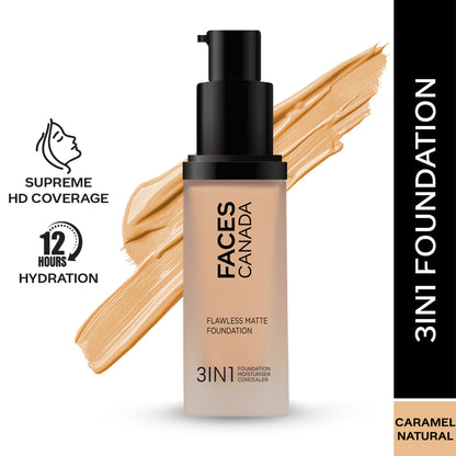 Faces Canada Flawless Matte Foundation - Caramel Natural