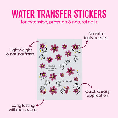 Matra Nail Art Stickers - Adhesive Decals For Diy Flower Manicure Paint Polish Press-On & Extensions