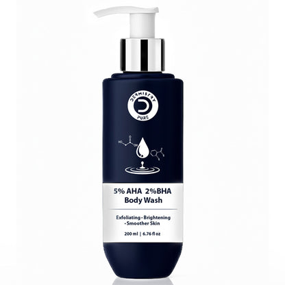 DERMISTRY 5% AHA 2% BHA Exfoliating Body Wash For D Tan Detan Removal For Men Women All Skin Types