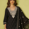 Dhiyona IE Women Floral Embroidered Cotton Kurta with Trousers & Dupatta