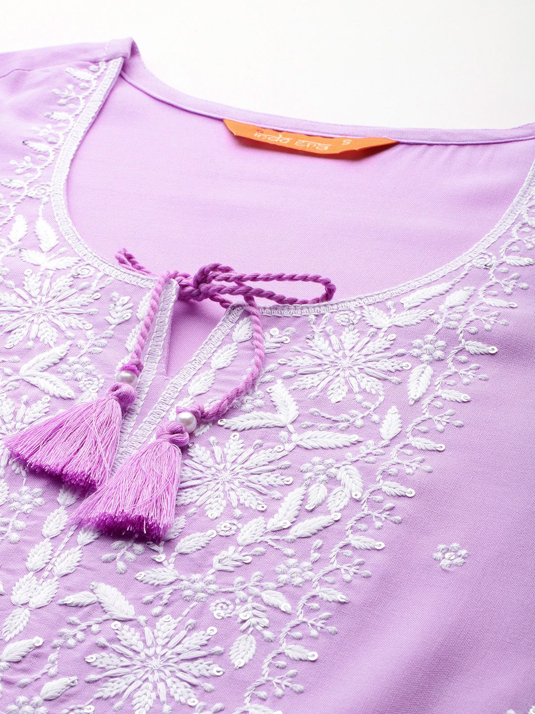 Dhiyona IE Floral Embroidered Thread Work Kurta