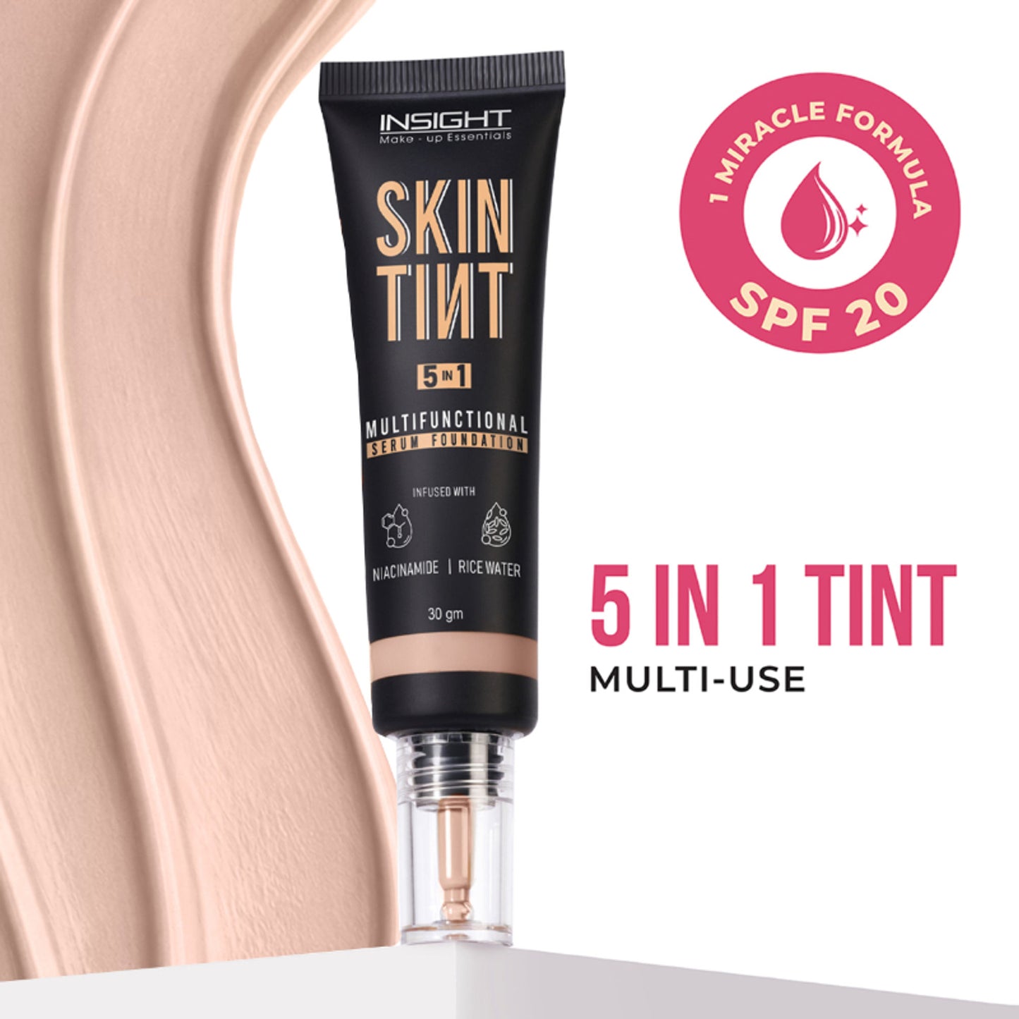 Insight Cosmetics Skin Tint 5In1 Multifunctional Serum Foundation - Whipped Cream