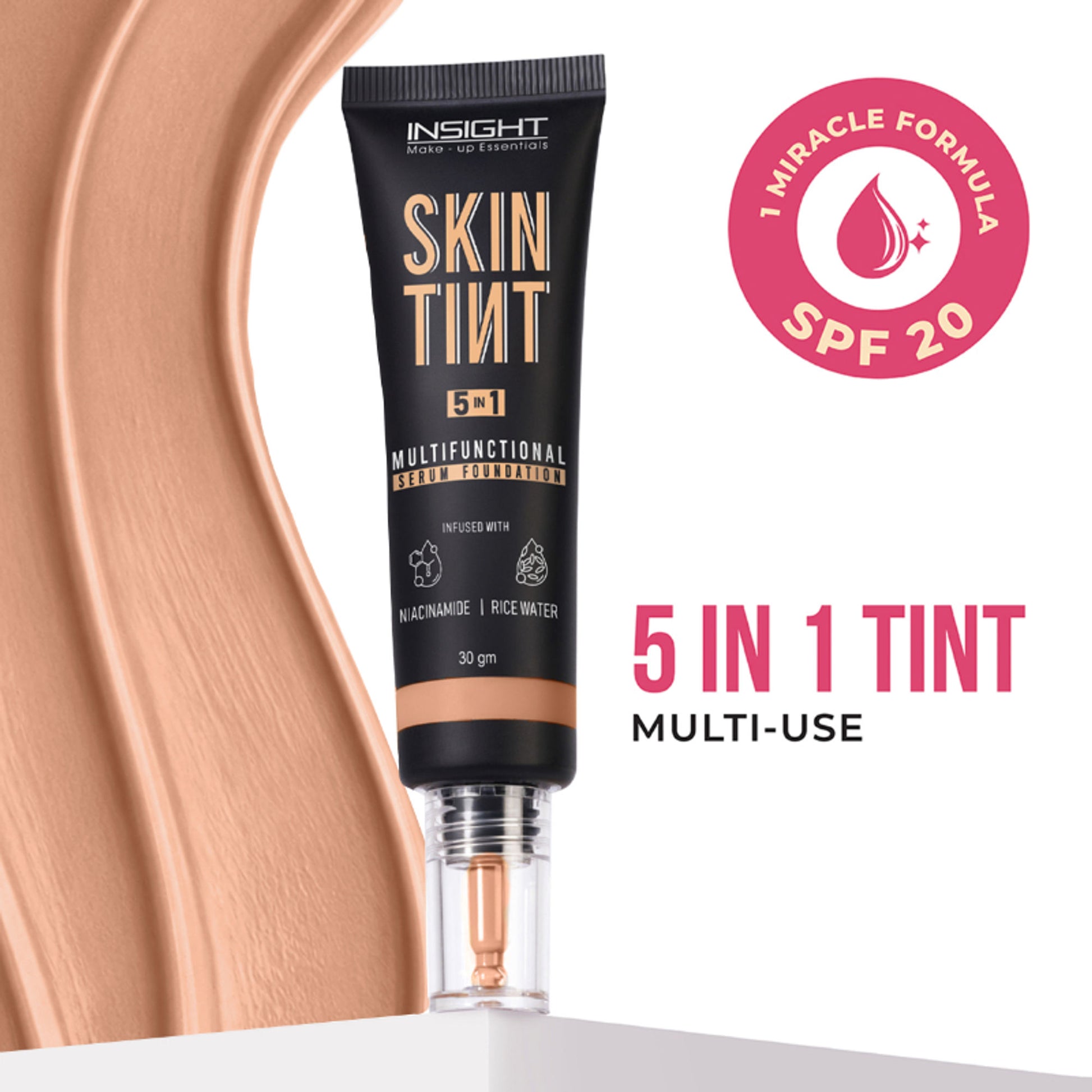 Insight Cosmetics Skin Tint 5In1 Multifunctional Serum Foundation - Latte Please