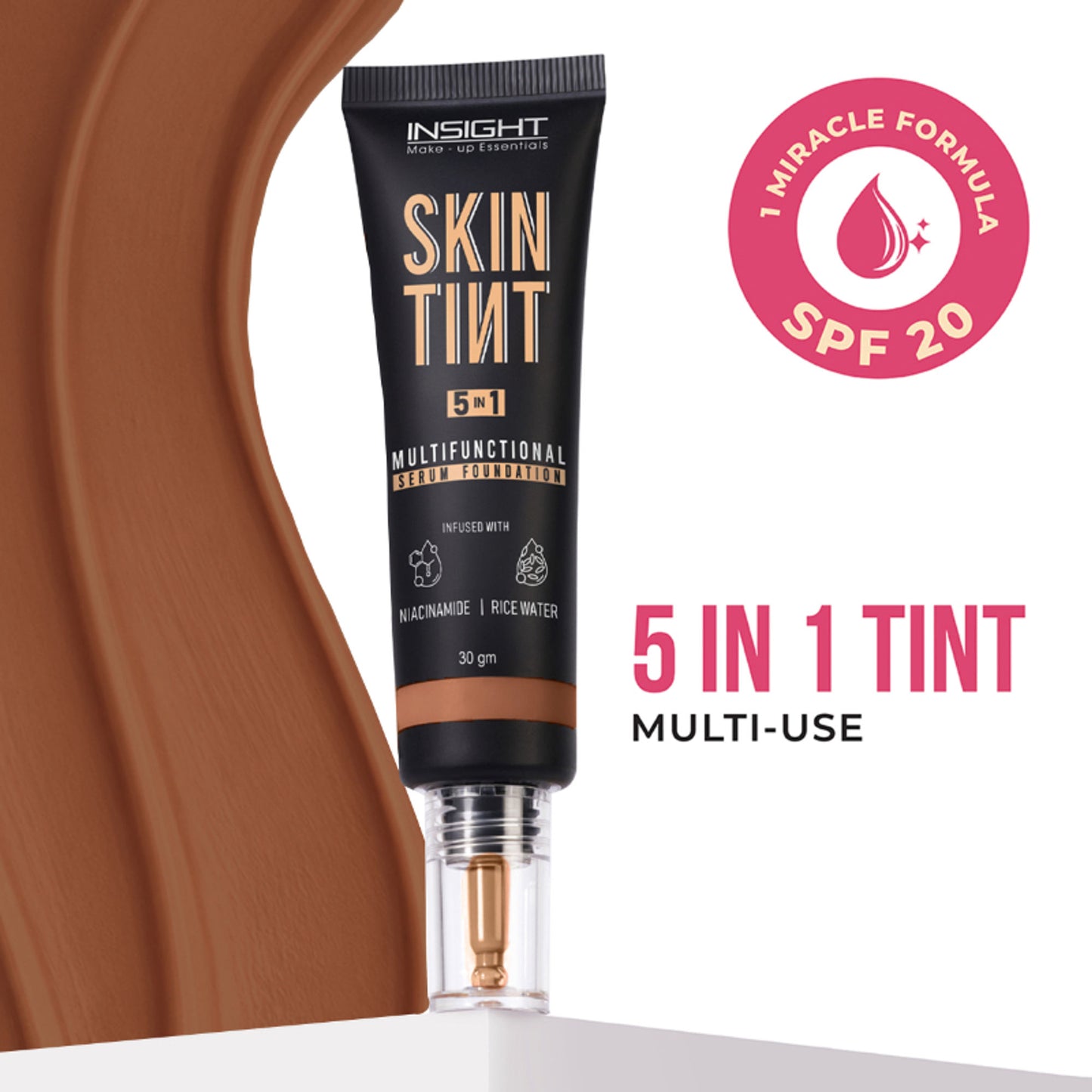 Insight Cosmetics Skin Tint 5In1 Multifunctional Serum Foundation - Filter Coffee