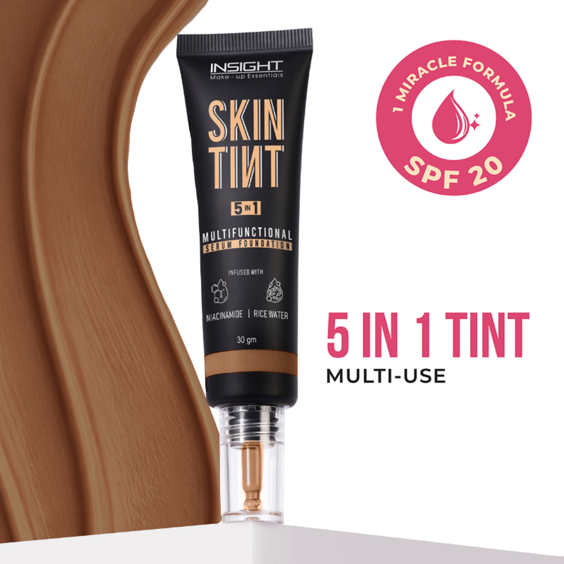 Insight Cosmetics Skin Tint 5In1 Multifunctional Serum Foundation - Brewtiful