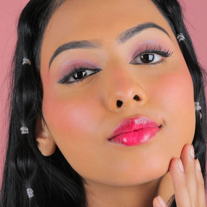 La Mior Only For You Adaptive Lip Tint in Strawberry Punk shade, showcasing vibrant pink lip color on model with smooth finish.
