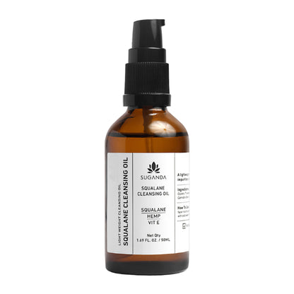 Suganda Squalane Cleansing Oil Removes Makeup & Sunscreen, with Squalane, Hemp & Vitamin E