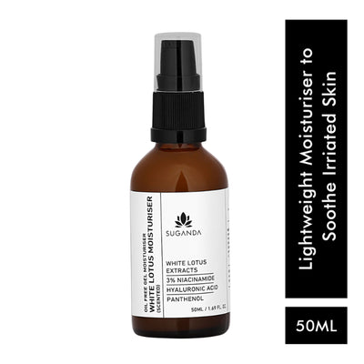 Suganda White Lotus Oil Free Gel Moisturiser (Unscented)with 3% Niacinamide & Hyaluronic Acid