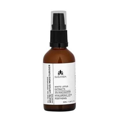Suganda White Lotus Oil Free Gel Moisturiser (Unscented)with 3% Niacinamide & Hyaluronic Acid