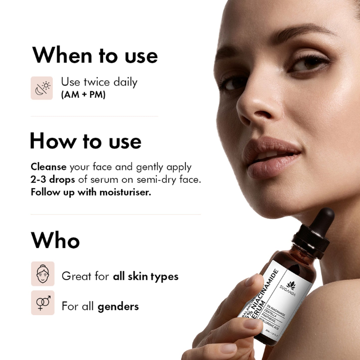 Suganda 5% Niacinamide Face Serum For Acne & Acne Marks, Blemishes, Pigmentation & Enlarged Pores