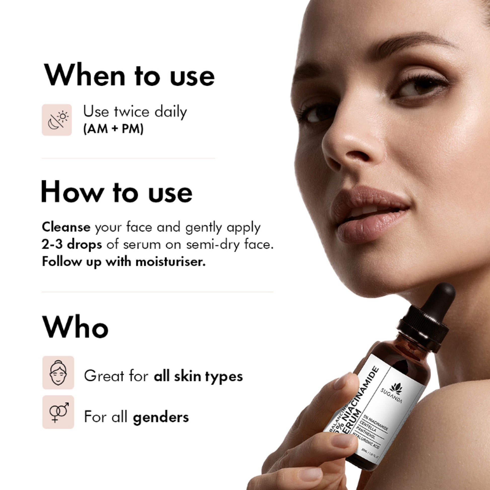 Suganda 5% Niacinamide Face Serum For Acne & Acne Marks, Blemishes, Pigmentation & Enlarged Pores
