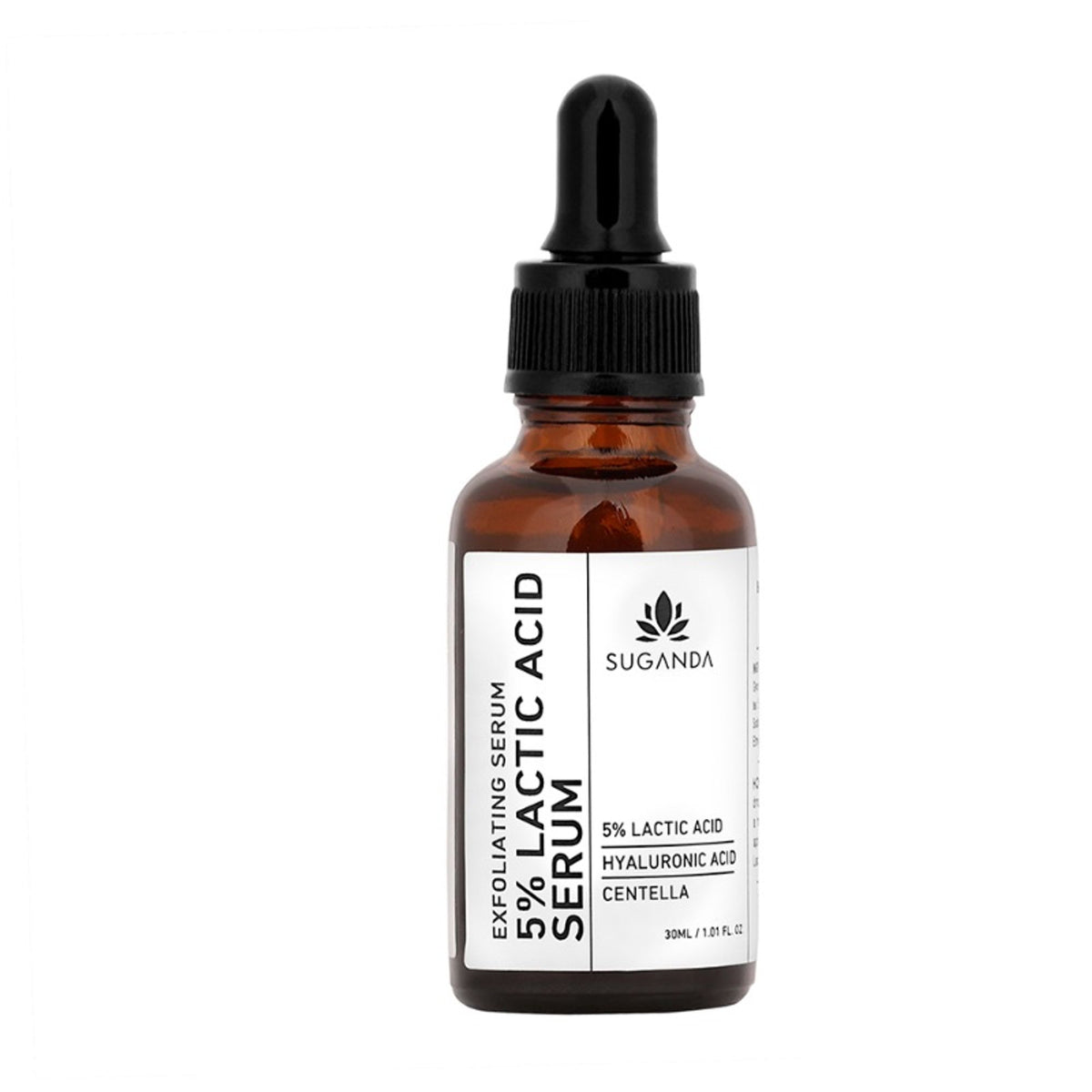 Suganda 5% Lactic Acid Serum + HA, Exfoliates Dull Skin & Reduce Dark Spots, Beginner friendly