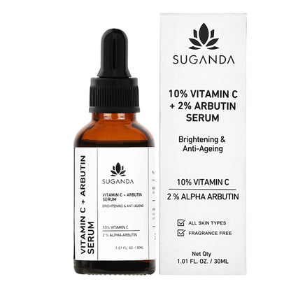 Suganda 10% Vitamin C + 2% Arbutin Face Serum For Brightening & Glowing Skin, Removes Dark Spots