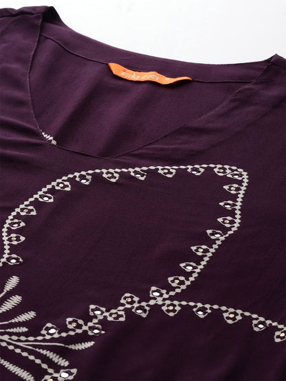 Floral Printed Sequinned Kurta with Palazzos