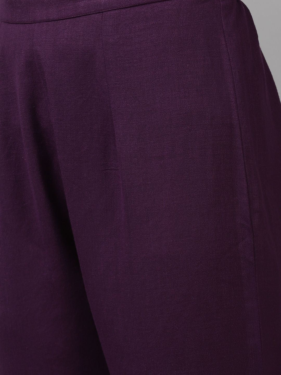 Indyancart IE Women Purple Embroidered Kurta with Trousers & With Dupatta