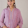 Indyancart IE Floral Embroidered V Neck Organza Kurta With Trousers & Dupatta