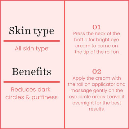 O3+ Bright Under Eye Cream With Hyaluronic Acid