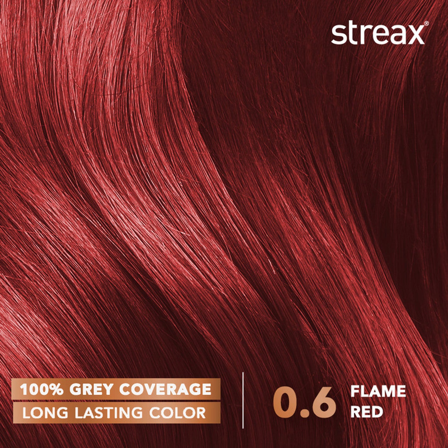 Streax Cream Hair Colour With 100% Grey Coverage & No Ammonia - 0.6 Flame Red