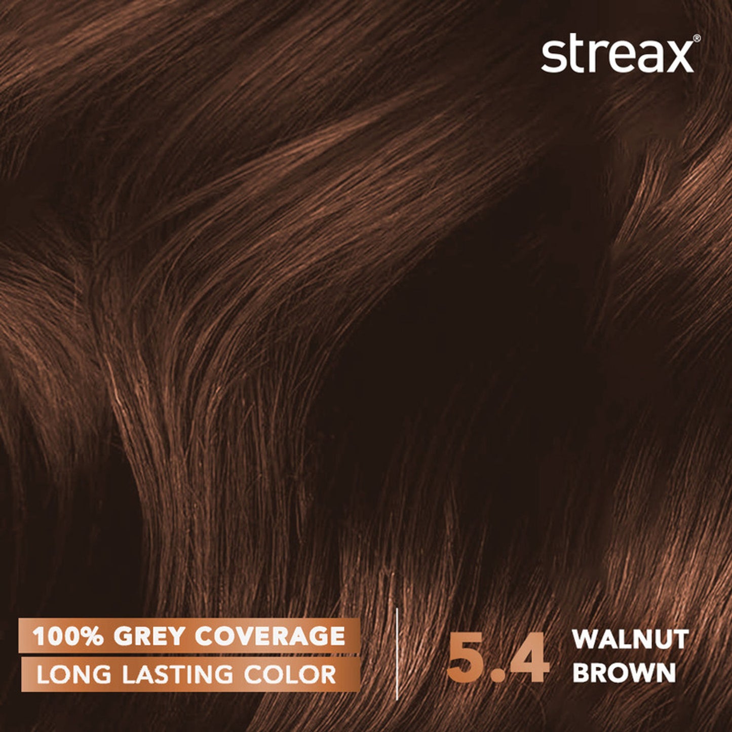Streax Cream Hair Colour With 100% Grey Coverage & No Ammonia - 5.4 Walnut Brown