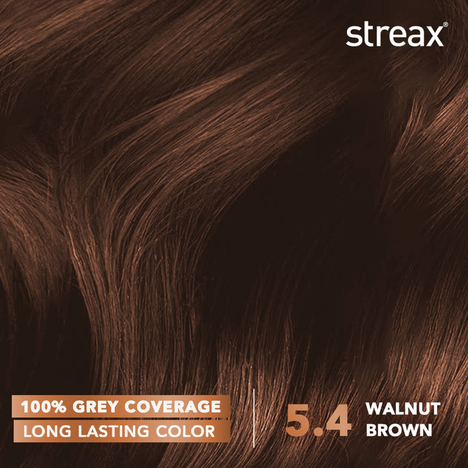 Streax Cream Hair Colour With 100% Grey Coverage & No Ammonia - 5.4 Walnut Brown