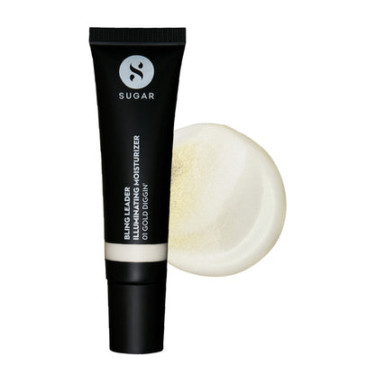 SUGAR Bling Leader Illuminating Moisturizer with Kojic Acid, Strobe Cream - 01 Gold Diggin' - Warm Gold with a Pearl Finish
