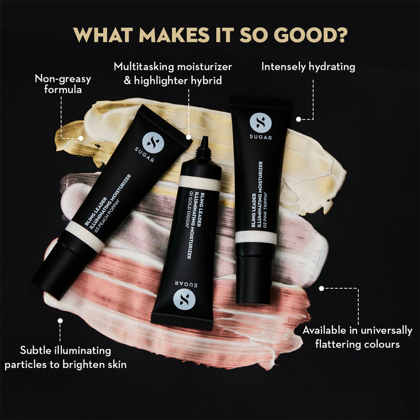 SUGAR Bling Leader Illuminating Moisturizer with Kojic Acid, Strobe Cream - 02 Pink Trippin' - Cool Pink with a Pearl Finish