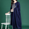 Indyancart IE Ethnic Motifs Embroidered Kurta with Trousers & Dupatta