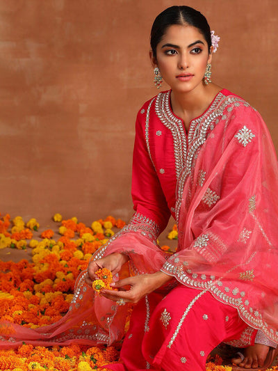 Dhiyona IE Ethnic Motifs Embroidered Regular Thread Work Kurta With Trousers & With Dupatta
