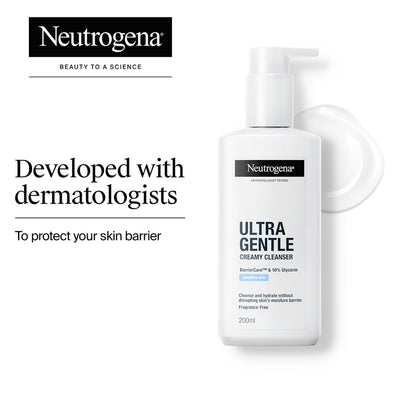 Neutrogena Ultra Gentle Creamy Face Cleanser Moisturizing Face Wash for Dry, Oily, Sensitive Skin