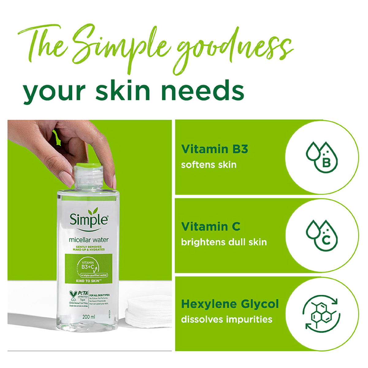 Simple Kind To Skin Micellar Water For Makeup Remover