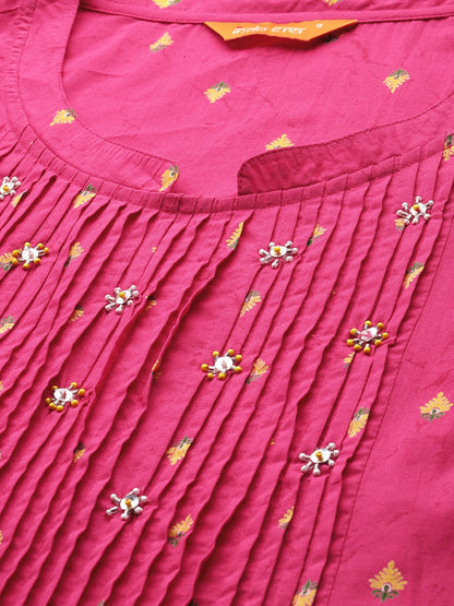 Ethnic Motifs Printed Pure Cotton Kurta with Trousers
